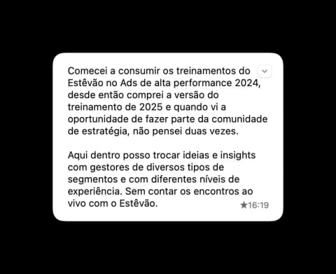 Mensagem de um membro da Comunidade Mentropia (7)